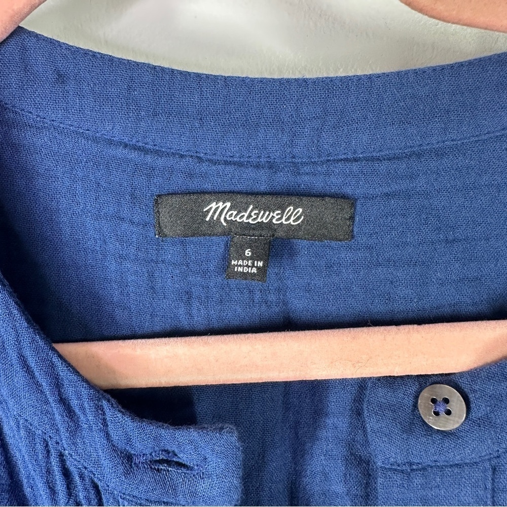 Madewell Navy Gauze Jumpsuit sz 6 - Picture 6 of 8